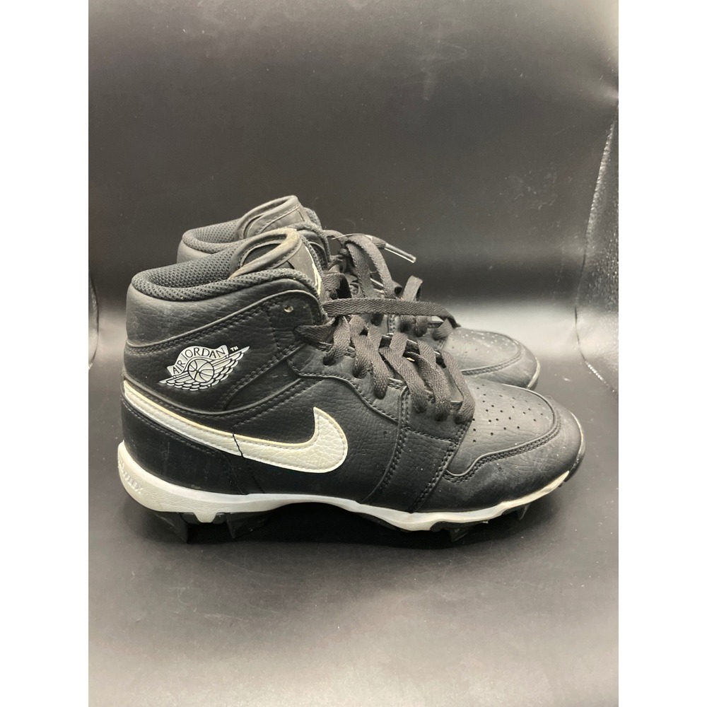 Nike Air Jordan 1 Mid MCS Kids Baseball Cleats Black White HF6883-001 Size 4.5Y